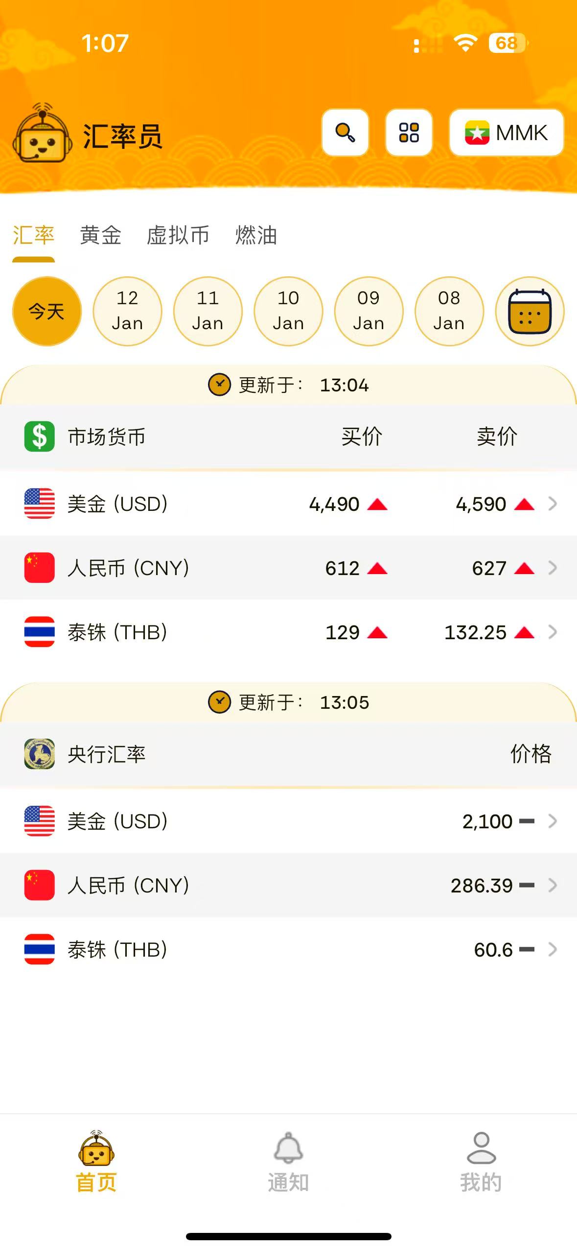 🕔（中午1:00）1月13日/2025年🇲🇲🇲🇲【汇率、金价、虚拟币、油价】